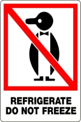 Refrigerate Do Not Freeze - PL407 International Pictorial  Refrigerate Do Not Freeze Label