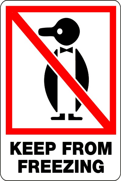 Keep From Freezing - PL609 International Pictorial Keep From Freezing Label