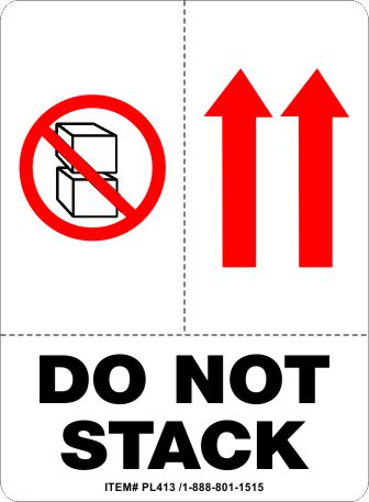 Do Not Stack - PL613 International Pictorial Do Not Stack Label