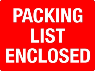 Packing List Enclosed Packing List Enclosed