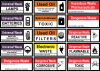 Hazardous ID Labels Waste labels for Batteries, Lamps, Used Oil, Filters, Mercury Thermostats