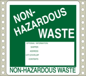 WL510 waste labels, hazardous waste, non regulated waste, universal waste, drum labels, hazardous labels, waste, D.O.T., cfr49