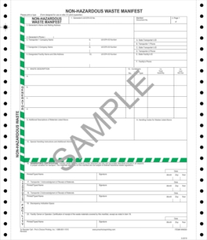 WM500 Non Hazardous waste manifest, manifest, epa waste manifest, generator waste manifest