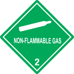 Non Flammable Gas Non Flammable Gas Labels in Vinyl or Paper, Hazard Class 2 Labels, DOT Labels, hazmat, shipping