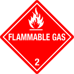 Flammable Gas Flammable Gas 2 Labels in Vinyl or Paper, Hazard Class 2 Labels, DOT Labels, hazmat, shipping