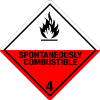 Spontaneously Combustible Spontaneously Combustible Labels in Vinyl or Paper, Hazard Class 4 Labels, DOT Labels, hazmat, shipping