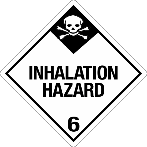 Inhalation Hazard 6 - 610 lp610 label, lp610 sign, industrial compliance decal lp610, heavy duty 4mil vinyl labels, high tack adhesive machinery decals, commercial equipment markings, safety warning stickers, pros choice printing lp610