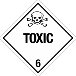 Toxic Toxic Labels in Vinyl or Paper, Hazard Class 2 Labels, DOT Labels, hazmat, shipping