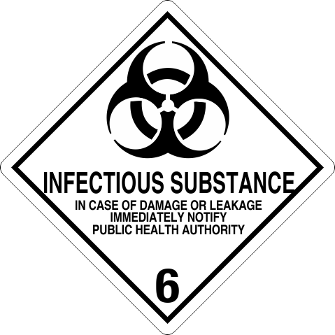 Infectious Substance - 650 Infectious Substance Labels in Vinyl or Paper, Hazard Class 2 Labels, DOT Labels, hazmat, shipping