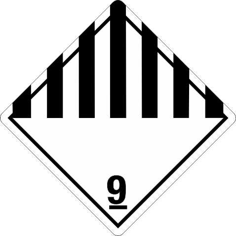 Miscellaneous Class 9 - 900 Miscellaneous Class 9 Labels in Vinyl or Paper, Hazard Class 7 Labels, DOT Labels, hazmat, shipping