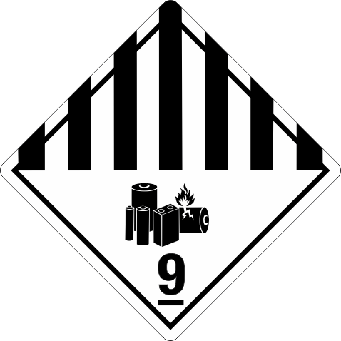 Class 9 Lithium Battery - 970 Class 9 Lithium Battery Labels in Vinyl or Paper, Hazard Class 7 Labels, DOT Labels, hazmat, shipping