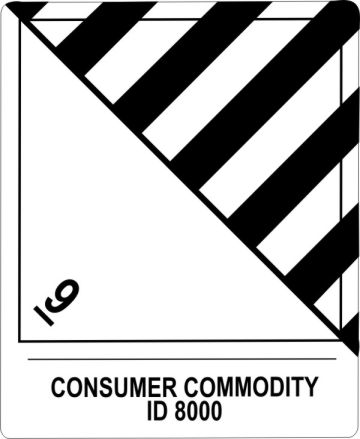 Consumer Commodity ID8000, Proper Shipping Name Labels  900s3 labels, industrial compliance decals, heavy duty shipping stickers, commercial transit markings, dot hazmat labels, 4mil vinyl compliance decals, high tack warehouse stickers, logistics handling graphics, pros choice printing
